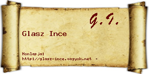 Glasz Ince névjegykártya